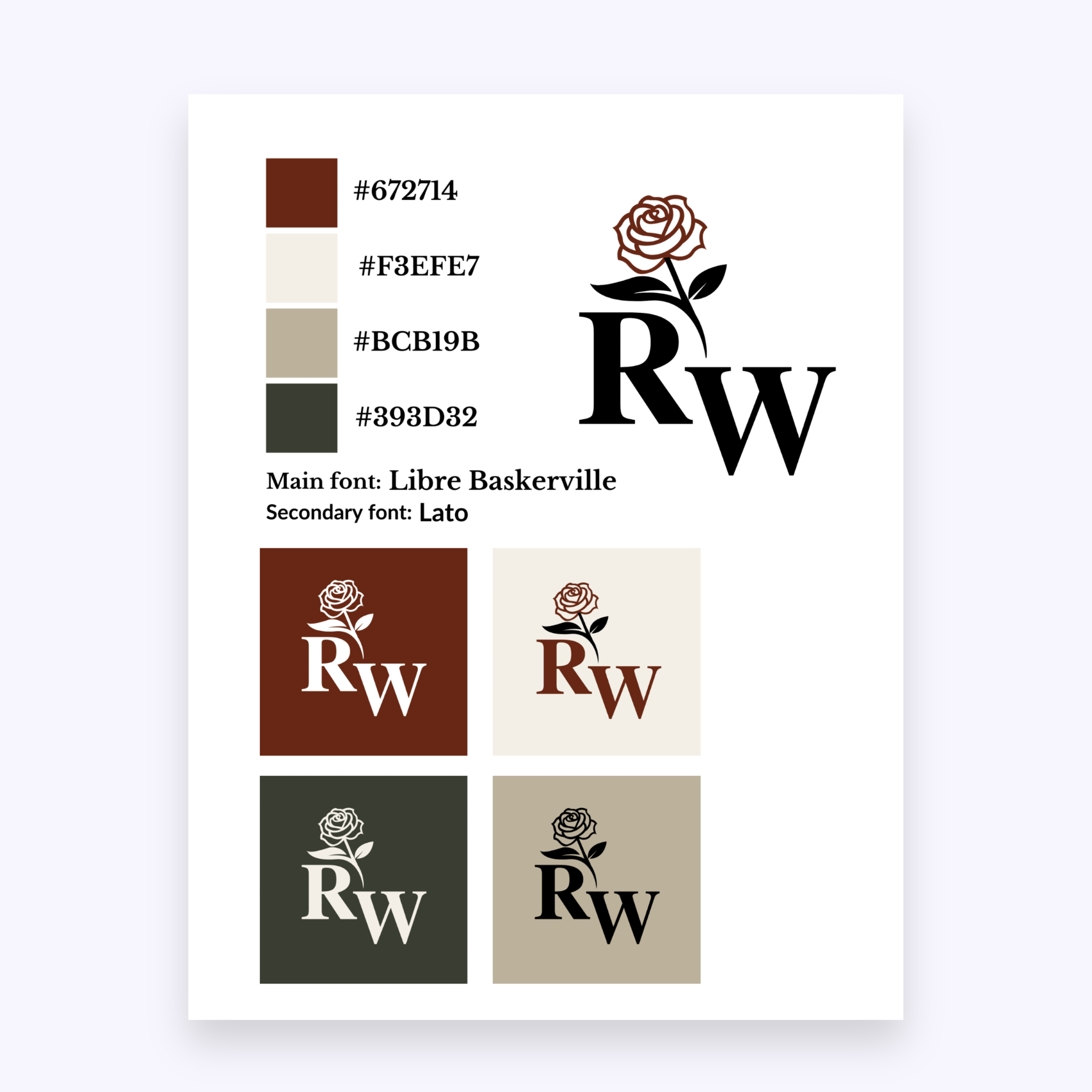 Rosewood HOA brand kit screenshot